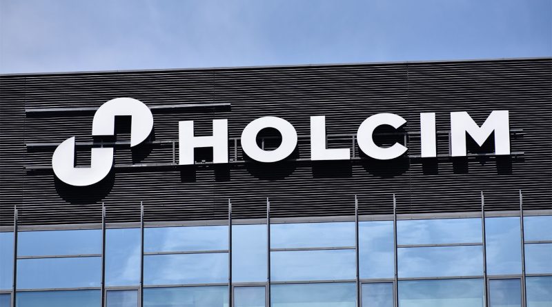 Holcim company logo on building to support UK CEO article