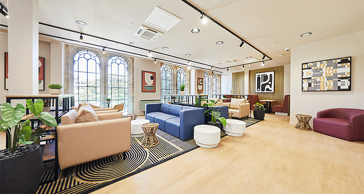a modern and stylish communal lounge area