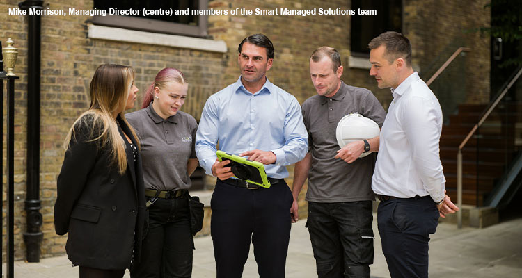 Mike Morrison, Managing Director (centre) and members of the Smart Managed Solutions team