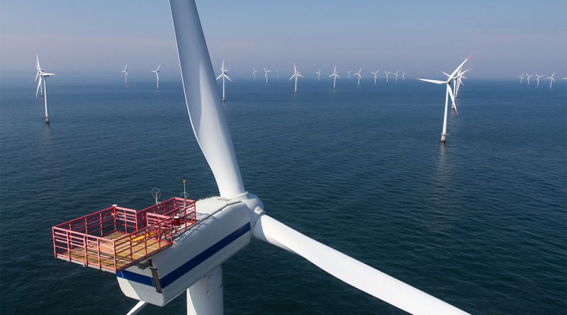 Offshore wind farm support fleet including service vessel, guard vessels, and helicopter operations for Hornsea 3 construction