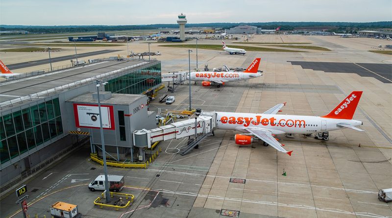 Aircraft preparing for departure at Gatwick Airport as second runway plans are approved