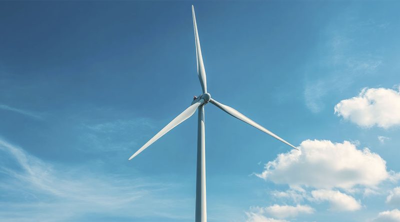 A view of offshore wind turbines near a Scottish coastal port, representing wind energy manufacturing