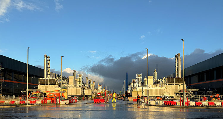 a construction site for a data center project, specifically a Dornan Data Centre project in the United Kingdom