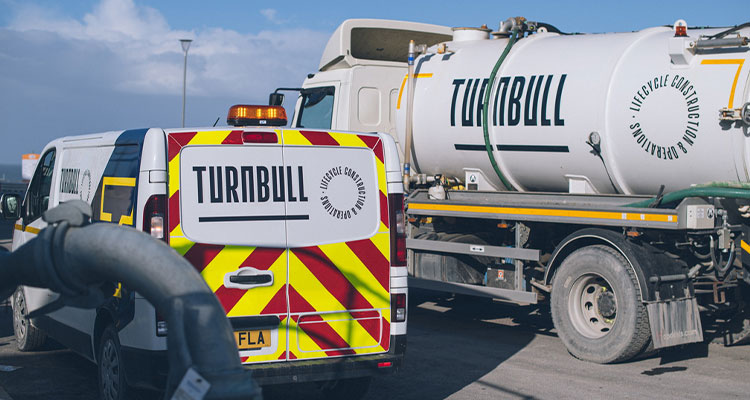 a tanker truck and a van belonging to Turnbull