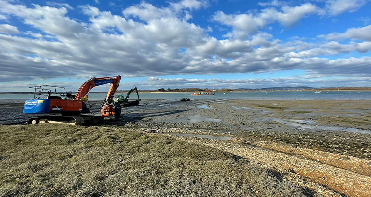 a saltmarsh restoration trial at West Itchenor in Chichester Harbour