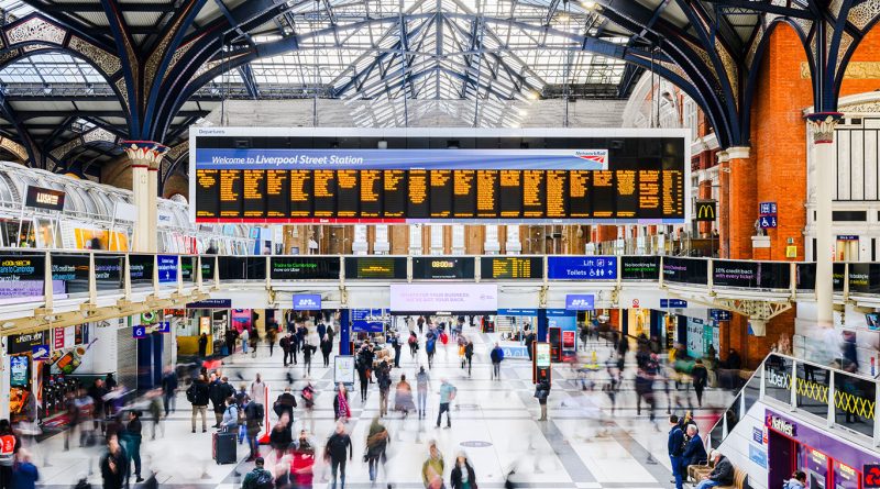 Proposed redesign of Liverpool Street station showing new office tower above expanded concourse