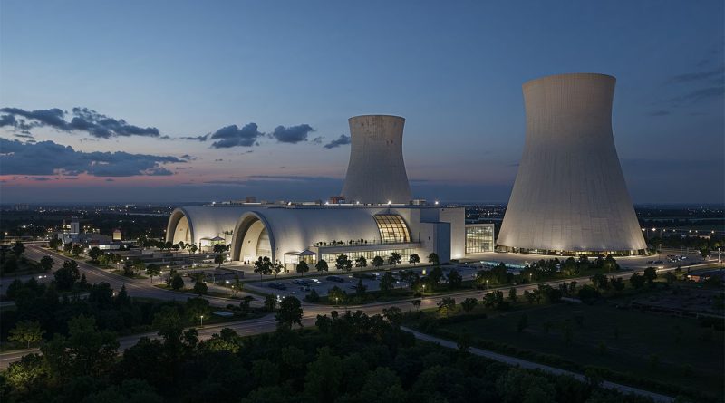 Concept rendering of a stellarator fusion power plant planned in Bavaria Germany